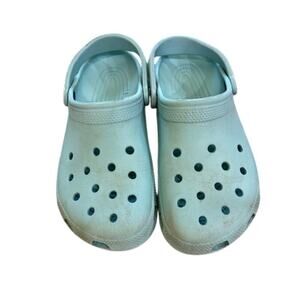Crocs Classic Iconic Comfort Clogs Women’s 9 Aqua Blue Mint Slides Sandals Shoes